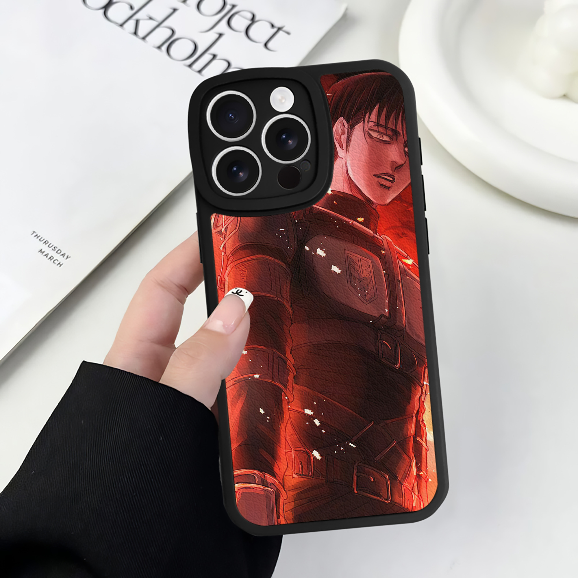 （画像用） 進撃の巨人 Attack on Titan 【iPhone 16シリーズ対応】シリコンスマホケース（レザー調） 材質：シリコン